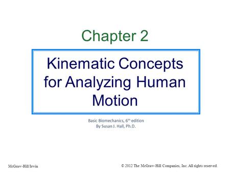 Kinematic Concepts for Analyzing Human Motion