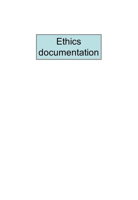 Ethics documentation. Adult patient Information form.