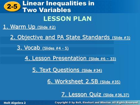 Linear Inequalities in Two Variables 2-5