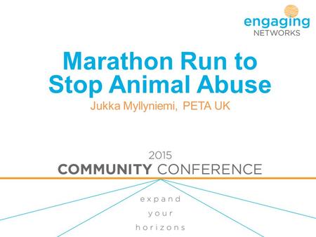 Marathon Run to Stop Animal Abuse Jukka Myllyniemi, PETA UK.