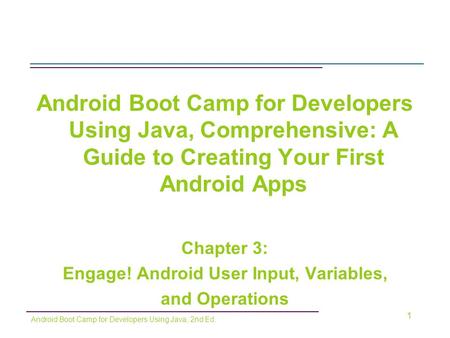 Engage! Android User Input, Variables,