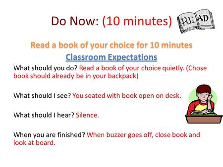 Do Now: (10 minutes). Classroom Expectations Empower- (20 minutes) Classroom Expectations Read 1 article and write answers from Empower Sheet template.