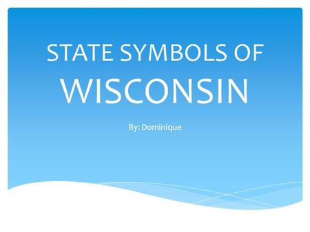 STATE SYMBOLS OF WISCONSIN By: Dominique STATE FLAG
