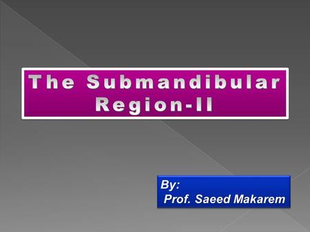The Submandibular Region-II