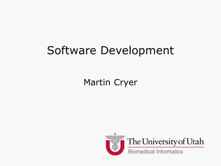 Martin Cryer Software Development. ‹#› Development Processes Traditional e.g. Waterfall Method Agile –Design Build (Quick to Market) –Combines Engineering,