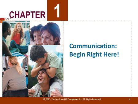 © 2013. The McGraw-Hill Companies, Inc. All Rights Reserved. 1 Communication: Begin Right Here! 1 CHAPTER.