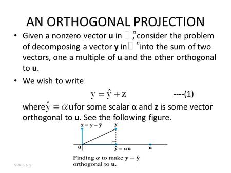 AN ORTHOGONAL PROJECTION