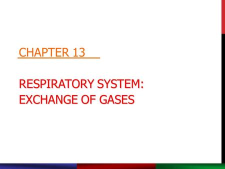 RESPIRATORY SYSTEM: EXCHANGE OF GASES