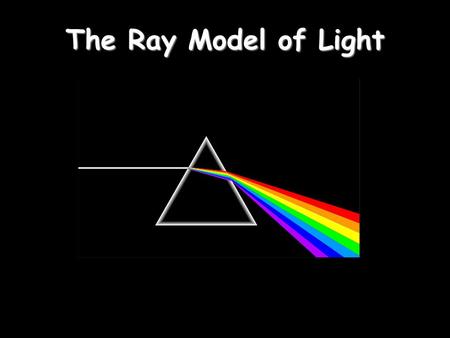 The Ray Model of Light. Light travels in straight lines: Laser Part 1 – Properties of Light.