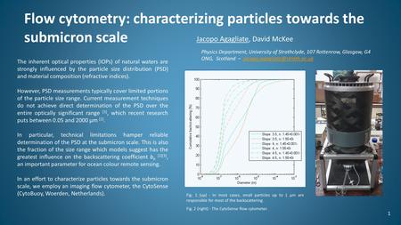 Flow cytometry: characterizing particles towards the submicron scale