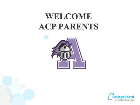 WELCOME ACP PARENTS. Score Report Plus Scores and percentiles Personalized feedback on skills Student answers Next Steps My College QuickStart.