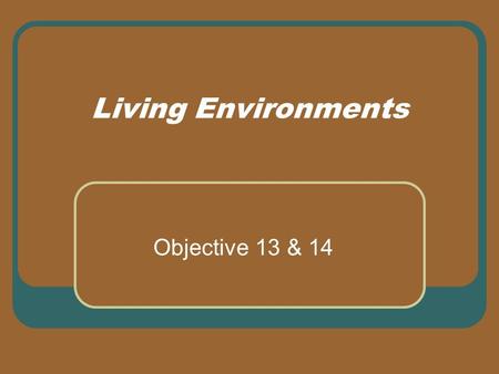 Living Environments Objective 13 & 14. Housing in Your Life Why is housing so important to people? Helps to meet physical, emotional, and social needs.