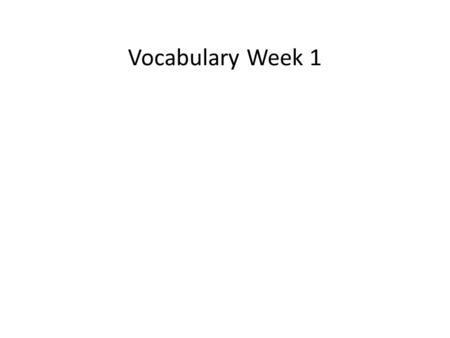 Vocabulary Week 1. Cacophony The cacophony produced by city traffic at midday was distracting to the students taking their final exam in the nearby classroom.