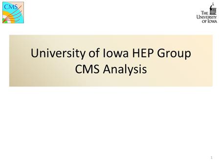 University of Iowa HEP Group CMS Analysis 1. 2 Outline As University of Iowa HEP group, we are involved with several different physics analysis. Electroweak.