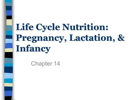 Life Cycle Nutrition: Pregnancy, Lactation, & Infancy