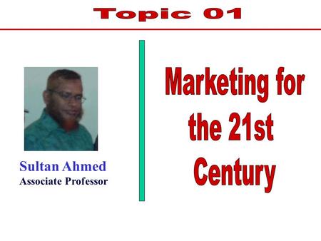 Sultan Ahmed Associate Professor. Lecture objectives You would be able to answer the followings after reading the chapter: 1. Definitions: Market, marketing,