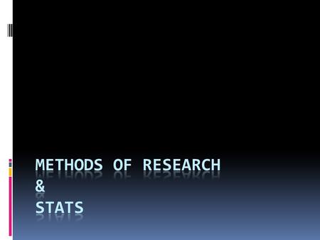 Methods of Research & Stats