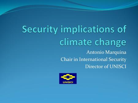 Antonio Marquina Chair in International Security Director of UNISCI.