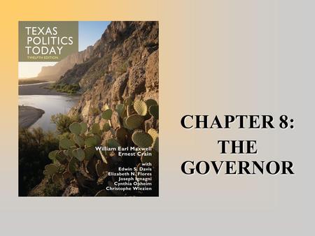 CHAPTER 8: THE GOVERNOR. Current Texas Governor  Rick Perry (a Republican), was sworn in as Texas’ 47th governor on December 21, 2000. He was elected.