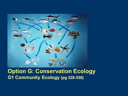 Option G: Conservation Ecology G1 Community Ecology (pg 328-338)