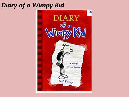 Diary of a Wimpy Kid. Jeff Kinney He lives in Massachusetts. He writes funny kids books. He was born in 1971.  Authors Name: