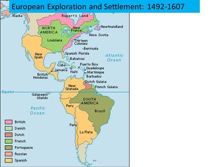European Exploration and Settlement: