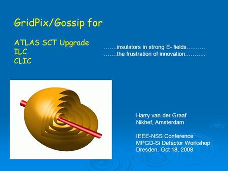 GridPix/Gossip for ATLAS SCT Upgrade ILC CLIC