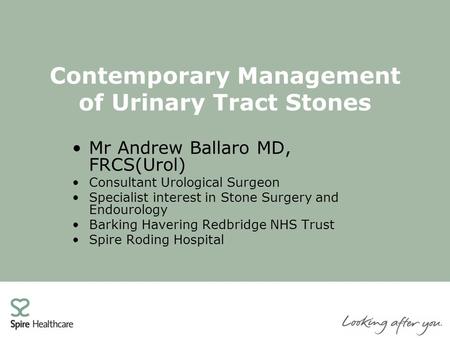 Contemporary Management of Urinary Tract Stones