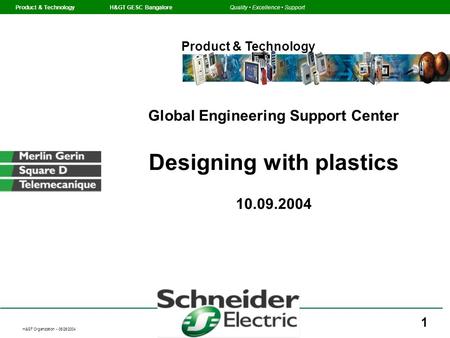 Global Engineering Support Center Designing with plastics