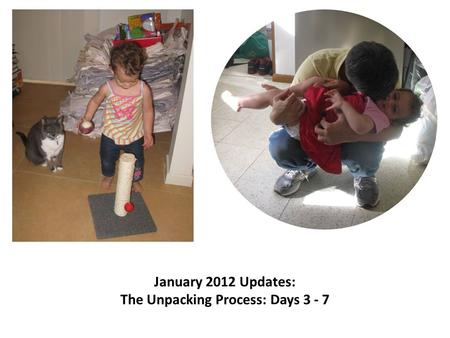 January 2012 Updates: The Unpacking Process: Days 3 - 7.