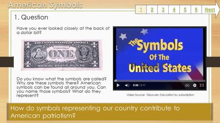 1. Question Have you ever looked closely at the back of a dollar bill? Do you know what the symbols are called? Why are these symbols there? American.