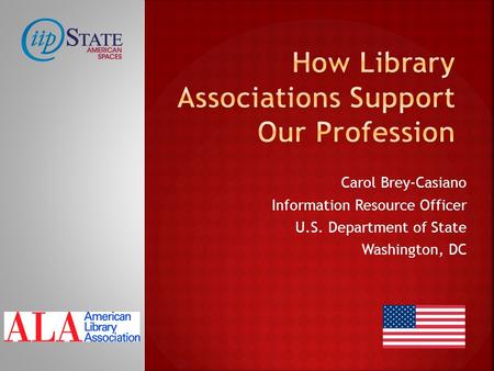 Carol Brey-Casiano Information Resource Officer U.S. Department of State Washington, DC.