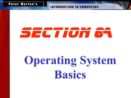 Operating System Basics section 6A. This lesson includes the following sections: Running Programs Managing Files Managing Hardware Utility Software.