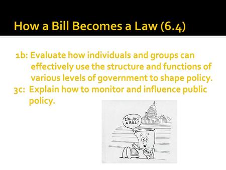 How a Bill Becomes a Law (6