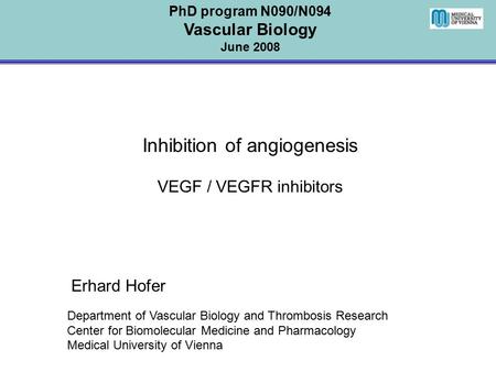 Inhibition of angiogenesis