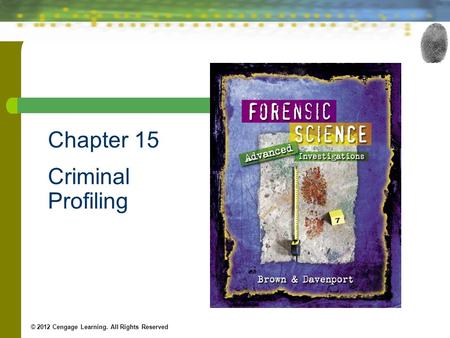 Chapter 15 Criminal Profiling