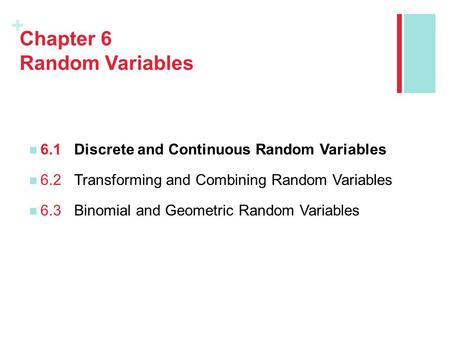 Chapter 6 Random Variables
