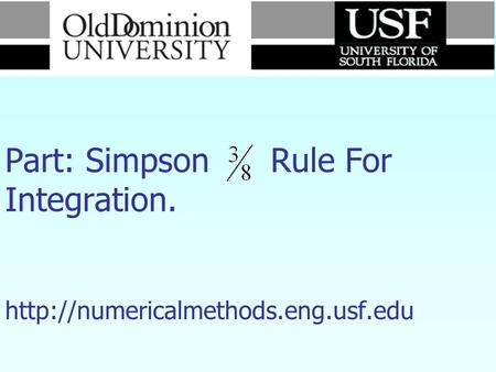 Numerical Methods Part: Simpson Rule For Integration.