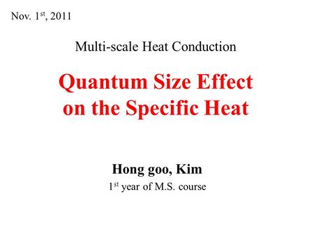 Multi-scale Heat Conduction Quantum Size Effect on the Specific Heat