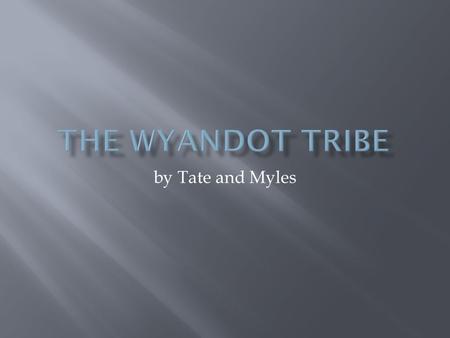 The Wyandot tribe by Tate and Myles.