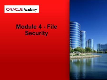 Module 4 - File Security. Security Overview File Ownership Access to Files and Dircetories Changing File and Directory Ownership Changing File and Directory.