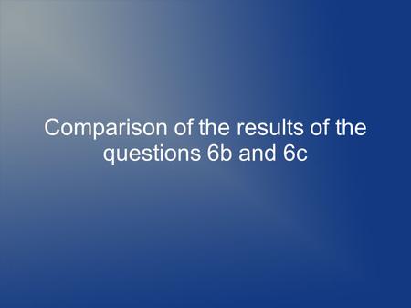 Comparison of the results of the questions 6b and 6c.