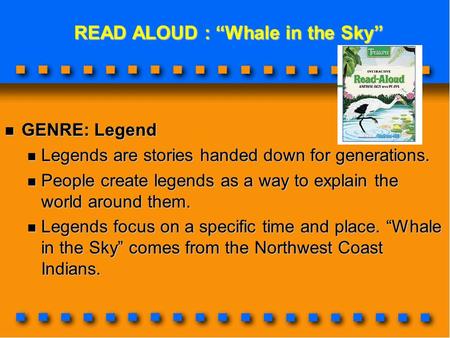 READ ALOUD : “Whale in the Sky”