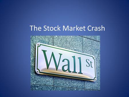 The Stock Market Crash Chapter 14-1. The Nation’s Sick Economy The prosperity of the 1920s was superficial: Major industries are not making a profit;