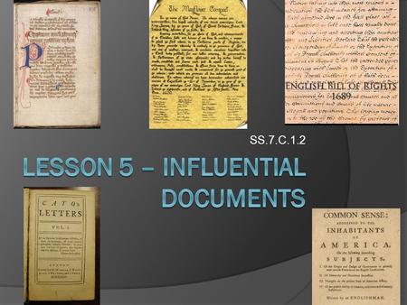 Lesson 5 – influential documents