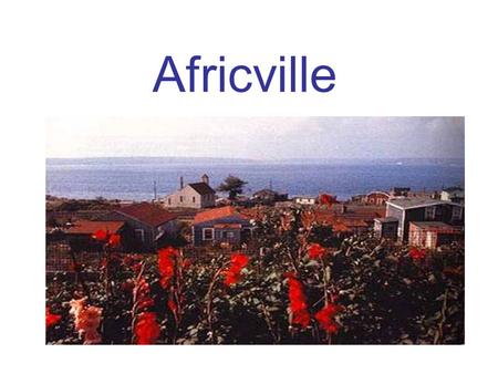 Africville. Instructions: Textbook = Towards Freedom 1.Read pages 120 to 122. 2.Answer questions #1 to 7 on Africville that are located on the hand-out.