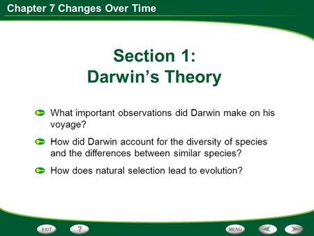 Section 1: Darwin’s Theory