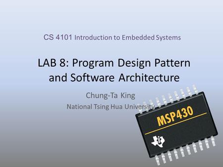 LAB 8: Program Design Pattern and Software Architecture