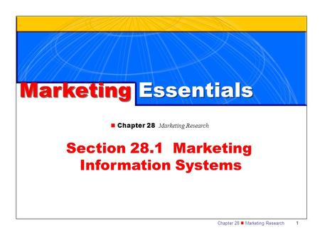 Section 28.1 Marketing Information Systems