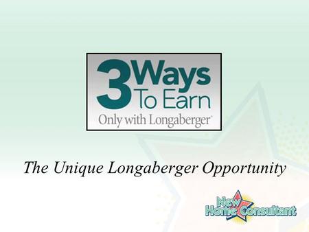 The Unique Longaberger Opportunity. Congratulations! Welcome to the Longaberger Family!
